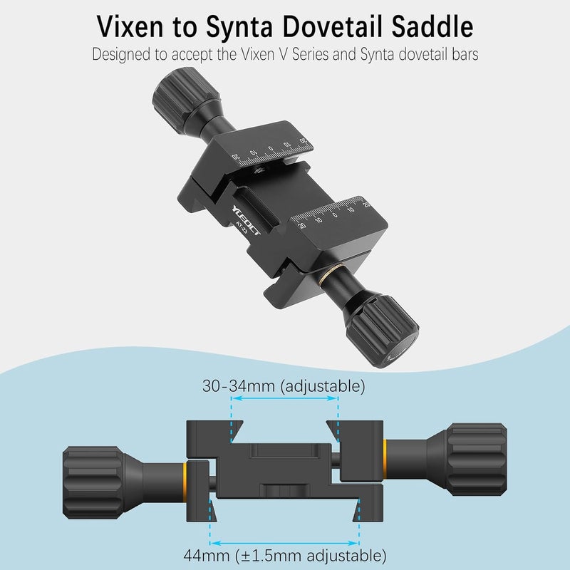 Yueoct محول دوفايل للتلسكوب لسلسلة V من Vixen إلى Synta، قاعدة تثبيت دوفايل أنثوية إلى أنثوية لمثبت التلسكوب ومجموعة البحث ومجموعة التوجيه - Image 2